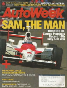 AUTOWEEK 2006 JUNE 05 - MASERATI MC12 CORSA, INDY 500 & HORNISH, NEW IMPERIAL