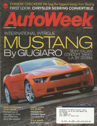 AUTOWEEK 2006 DEC 04 - MUSTANG CONCEPT, AUDI A3, FIT, VERSA, '59 CADDY DROPTOP