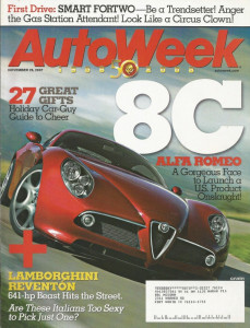 AUTOWEEK 2007 NOV 26 - FORTWO, REVENTON, GENESIS COUPE, ALFA 8C NEW & OLD