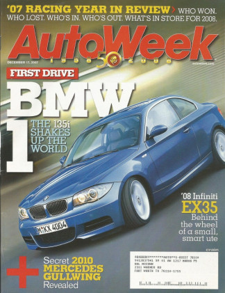 AUTOWEEK 2007 DEC 17 - BMW 135i, INFINITI EX35, VANTAGE RS, '30 BLOWER BENTLEY