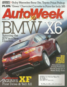 AUTOWEEK 2008 JAN 07 - PRIUS PICKUP, JAG XF, BMW X6, VETTE PACER, '58 PACKARD