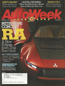 AUTOWEEK 2008 JAN 21 - MAZDA CX-9, BMW X5, VUE RED LINE, MITSUBISHI CONCEPT-RA