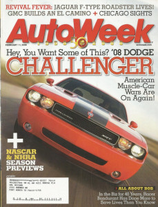 AUTOWEEK 2008 FEB 11 - JAG XF-COUPE, CHALLENGER SRT, 47 CONTINENTAL CLUB COUPE