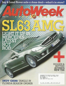 AUTOWEEK 2008 APR 07 - SL63 AMG, ACURA TSX, RUF 3400K CAYMAN, 64 CORVAIR MONZA