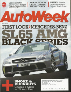 AUTOWEEK 2008 JULY 28 - SL65 AMG BLACK, NEW CAMARO, 1978 PLYMOUTH VOLARE KIT