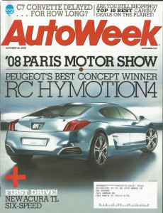 AUTOWEEK 2008 OCT 20 - PEUGEOT RC HYMOTION4, C7 VETTE, P WALTERS, 1967 2000GT