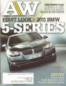 AUTOWEEK 2009 DEC 14 - BOXSTER SPYDER, BMW 5s, TESLA ROADSTER, ‘57 AUTOBIANCHI