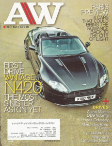AUTOWEEK 2010 SEPT 27 - DB9 & VANTAGE N420, ‘38 AMILCAR COMPOUND, M-B R-CLASS*