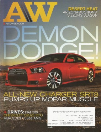 AUTOWEEK 2011 FEB 21 - CHARGER SRT8, FIAT 500, BUICK GS STAGE 1, VW MICROBUS