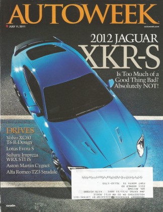 AUTOWEEK 2011 JULY 11 - XKR-S, VOLVO XC60 T6 R, EVORA S, WRX STI Ts, PONTON
