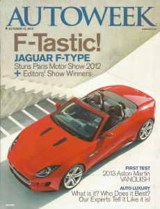 AUTOWEEK 2012 OCT 15 - JAG F-TYPE, VANQUISH, McLAREN P1, VOISIN C27 AEROSPORT