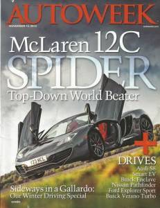 AUTOWEEK 2012 NOV 12 - McLAREN 12C, GALLLARDO, AUDI S8, STUDEBAKER PRESIDENT*