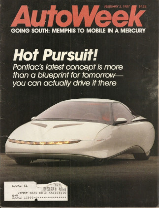 AUTOWEEK 1987 FEB 02 - PONTIAC PURSUIT & LeMANS, PEUGEOT-DAKAR, LAMBO ESPADA