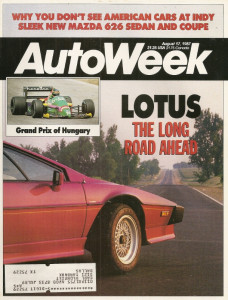 AUTOWEEK 1987 AUG 17 - MAZDA 626, LOTUS ESPRIT, 1927 VAUXHALL 30/98