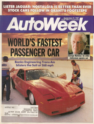 AUTOWEEK 1987 SEPT 21 - LISTER JAG, BANKS T/A + SALT = 268mph, 1937 FIAT 500