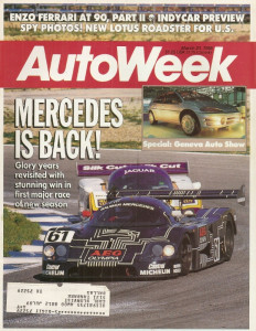 AUTOWEEK 1988 MAR 21 - M-B C10 AT JEREZ, ‘39 LAGONDA AIRLINE, NEW ELAN, GENEVA