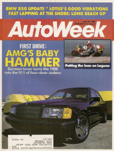 AUTOWEEK 1988 APR 25 - BMW 850, M-B 190E AMG, 1965 MANTRA-BONNET DJET