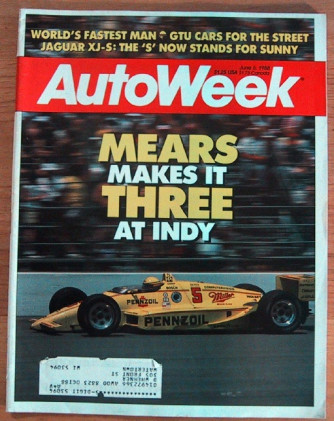 AUTOWEEK 1988 JUNE 06 - MEARS MAKES IT THREE