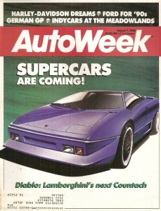 AUTOWEEK 1988 AUG 01 - HARLEYs, DIABLO, NEW SUPERCARS, 1966 BIZZARRINI P538