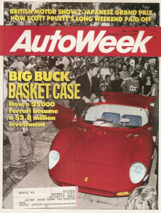 AUTOWEEK 1988 NOV 07 - SENNA, 1962 FERRARI 250 P, ARMSTRONG SIDDELEY HURRICANE