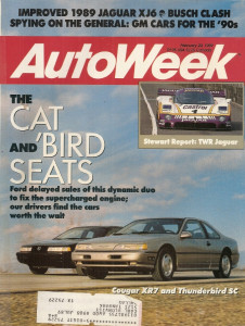 AUTOWEEK 1989 FEB 20 - NEW JAGUAR XJ6, GM CARS,& XR7/SC, 1938 4300 ATALANTA