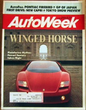 AUTOWEEK 1989 OCT 30 - GINTHER, 5.7L FIREBIRD, MYTHOS