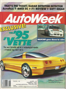 AUTOWEEK 1989 NOV 27 - T-BIRD SC, NEW VETTE DESIGN, '59 CORVETTE STING RAY