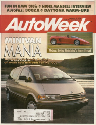 AUTOWEEK 1990 JAN 22 - 318is, MANSELL, 300ZX, FERRARI MYTHOS, DAYTONA PREP