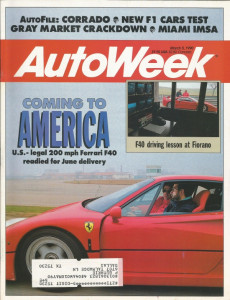 AUTOWEEK 1990 MAR 05 - VW CORRADO, F40, '57 FERRARI TESTA ROSSA, JERRY MOORE