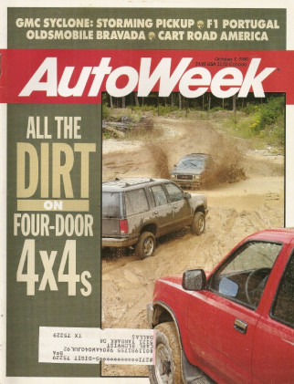 AUTOWEEK 1990 OCT 01 - GMC SYCLONE, F1 PORTUGAL, BRAVASDA, CART ROAD AMERICA