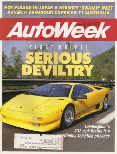 AUTOWEEK 1990 NOV 12 - DIABLO, PULSAR, CAPRICE, F1 AUSTRALIA, QUATTROPORTE