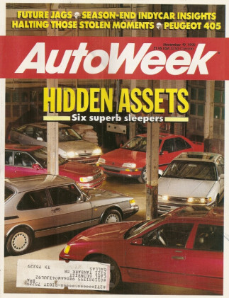 AUTOWEEK 1990 NOV 19 - PEUGEOT 405, SLEEPERs, NEW JAGS, SAAB 9000 T, MARLIN