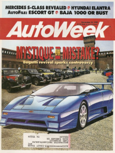 AUTOWEEK 1990 DEC 10 - NEW BUGATTI, BAJA 1000, M-B S-TYPE, ESCORT GT, ELANTRA