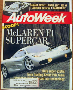 AUTOWEEK 1992 JUNE 22 - YAMAHA OX99-11 & McLAREN, VETTE