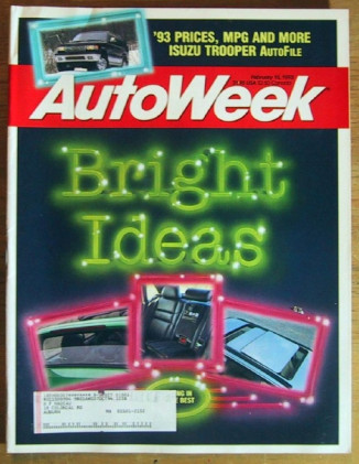 AUTOWEEK 1993 FEB 15 - LATEST NEW CAR GIZMOS, TROOPER