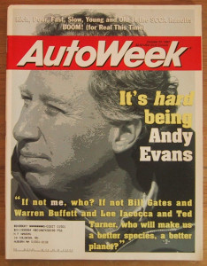 AUTOWEEK 1997 OCT 27 - THRUST GOES BOOM, ANDY EVANS PSR